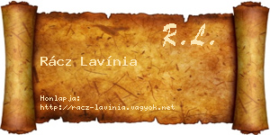 Rácz Lavínia névjegykártya